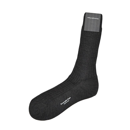 ZEGNA ウール リブ編みハイソックス 靴下｜428166-39_40｜GUARDAROBA MILANO OFFICIAL STORE