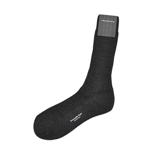 ZEGNA ウール リブ編みハイソックス 靴下｜428166-39_40｜GUARDAROBA MILANO OFFICIAL STORE