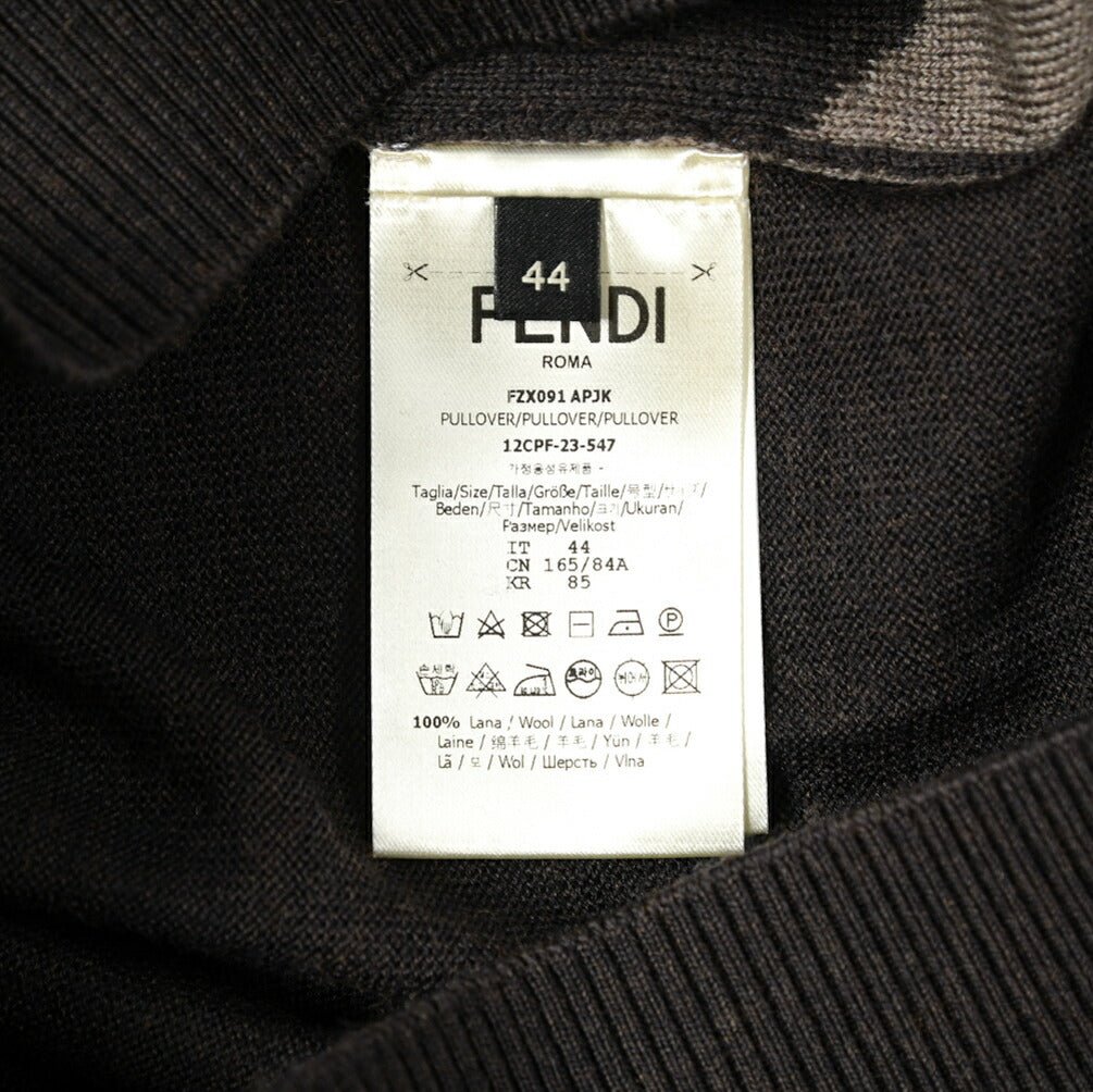 FENDI FFロゴ ウール100% クルーネックニットセーター