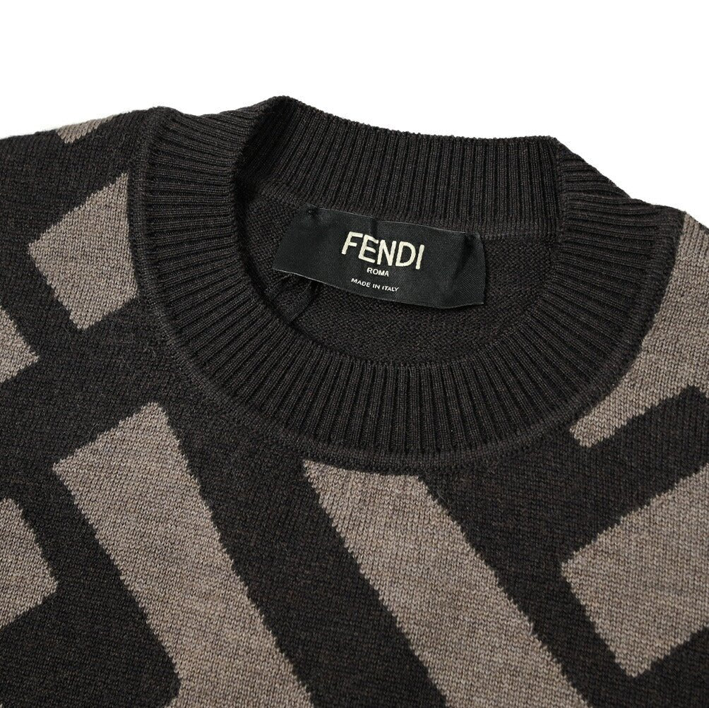 23-24AW FENDI FFロゴ ウール100% クルーネックニットセーター