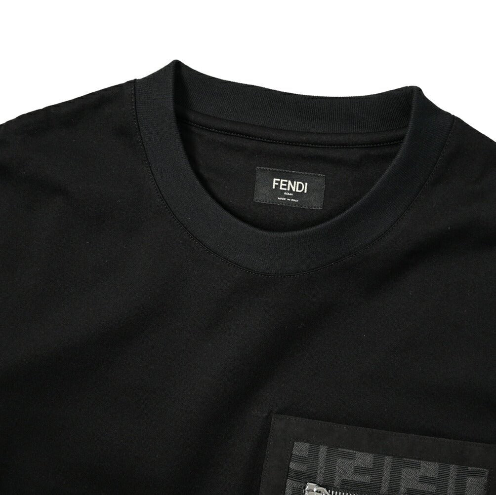 袖丈半袖【値引き相談OK】 FENDI クルーネック ロゴ コットンTシャツ