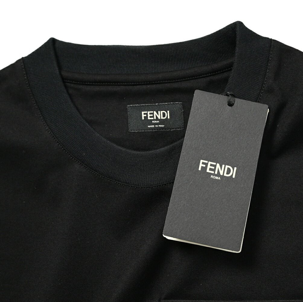 23-24AW FENDI FFロゴ コットン100% クルーネック半袖ポケットTシャツ