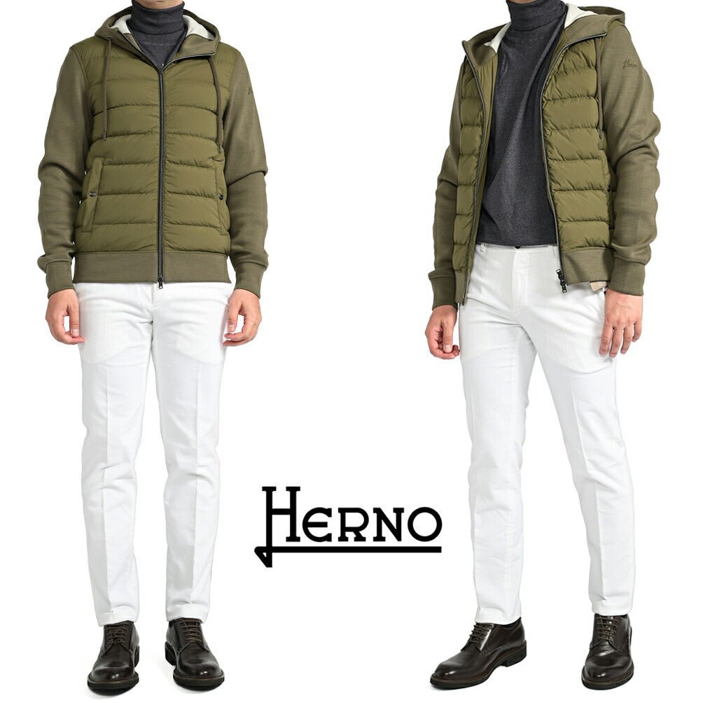 23-24AW HERNO Resort ナイロン×ウールジャージー 中綿コンビブルゾンフーディー｜GUARDAROBA MILANO OFFICIAL STORE