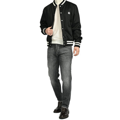 MAISON KITSUNE コットンサテン グレーフォックスヘッドパッチブルゾン MAISON KITSUNE コットンサテン グレーフォックスヘッドパッチブルゾン