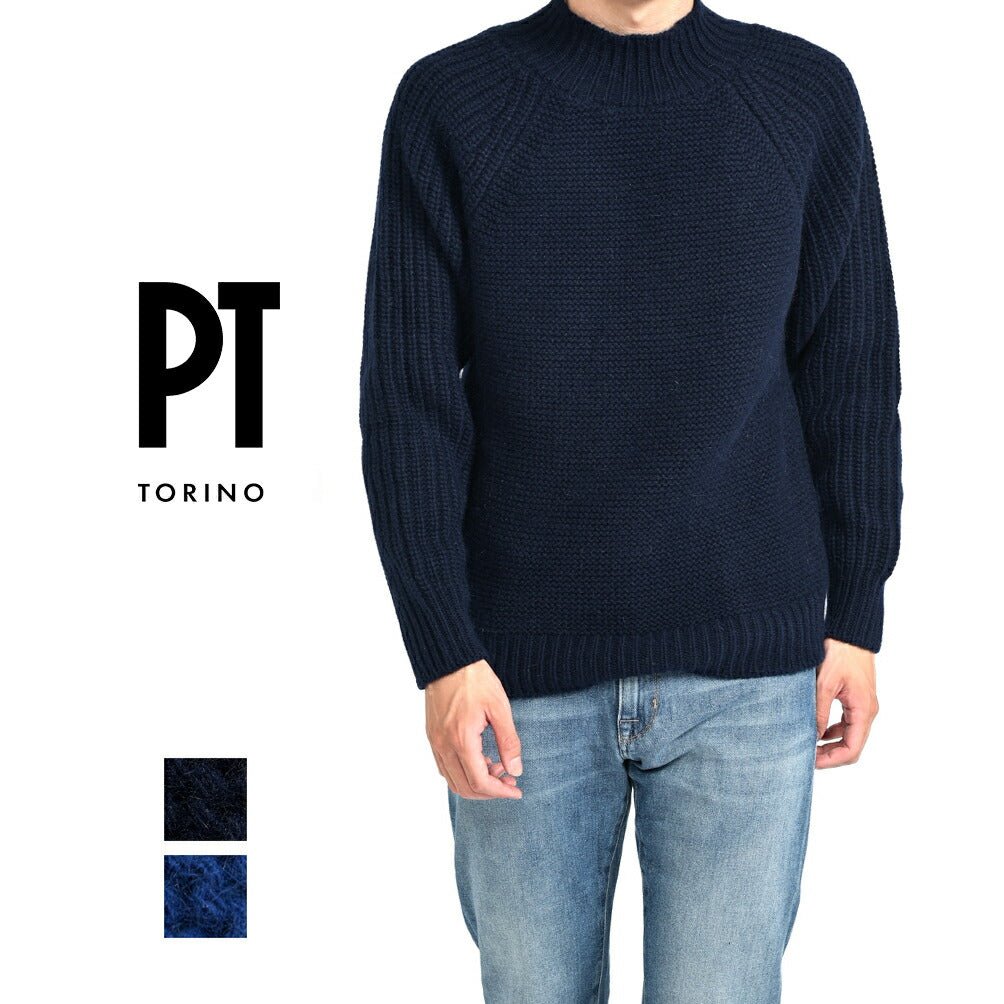 23-24AW PT TORINO ウールアンゴラ モックネックローゲージラグラン