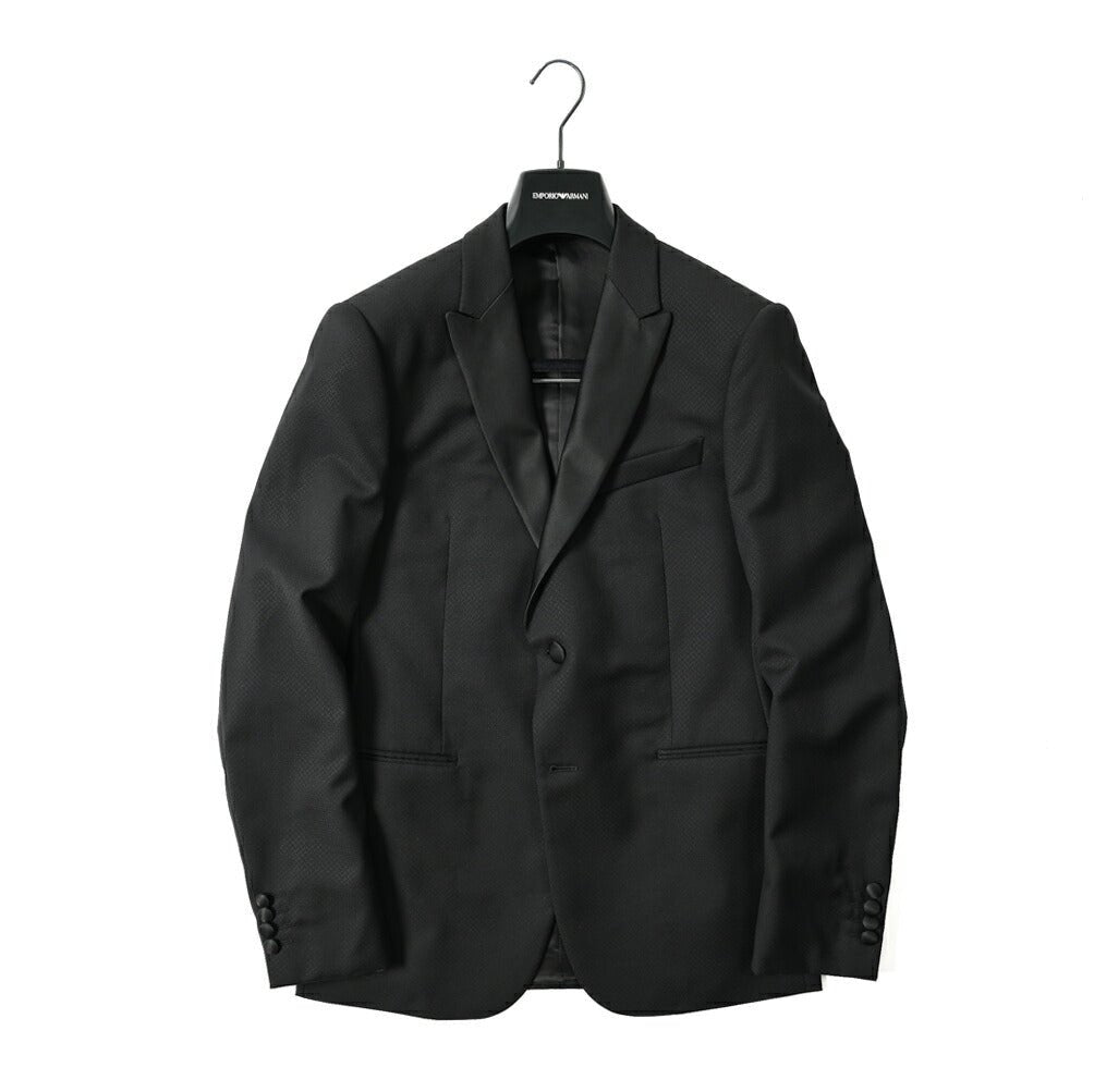 エンポリオアルマーニ イタリア製 ウール100％ テーラードジャケット 38 ベージュ×ブラック Emporio Armani ブレザー レディース   【230929】66cm身幅