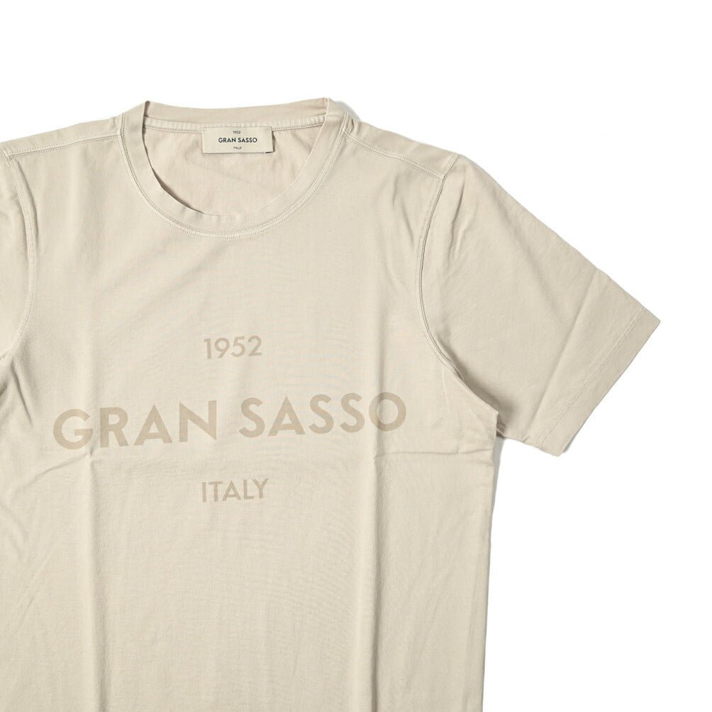 2023SS GRAN SASSO コットン100% クルーネック半袖ロゴプリントTシャツ｜GUARDAROBA MILANO OFFICIAL STORE