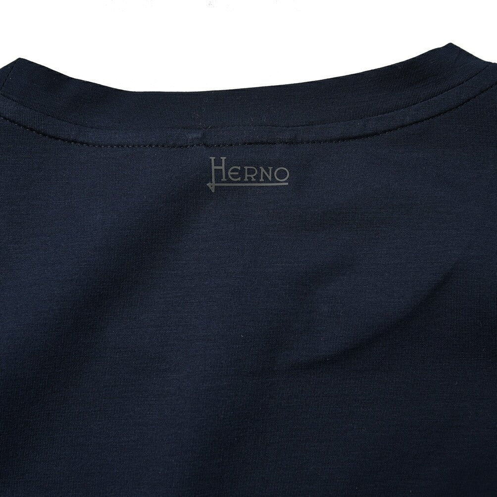 2023SS HERNO コットン×ナイロン 異素材切り替えクルーネック半袖Tシャツ｜GUARDAROBA MILANO OFFICIAL STORE