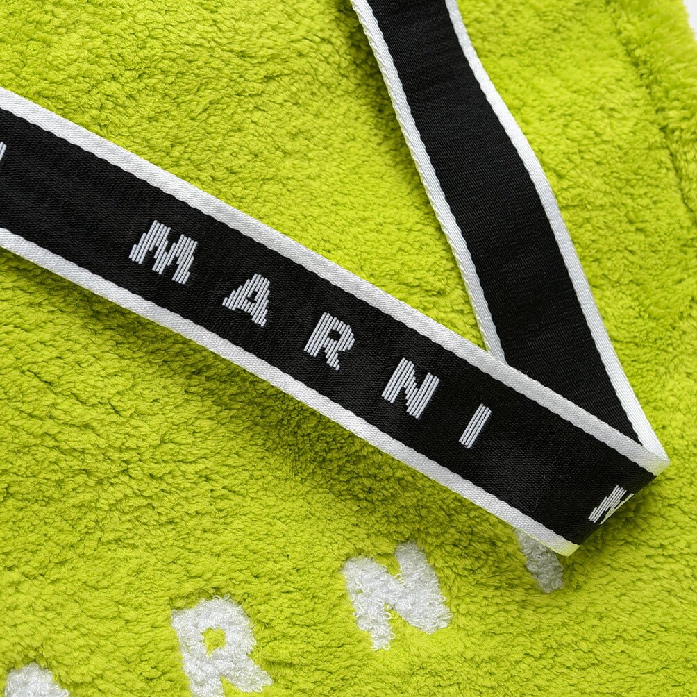 MARNI テリークロス製 レタリング刺繍ロゴ横型トートバッグ / メンズ