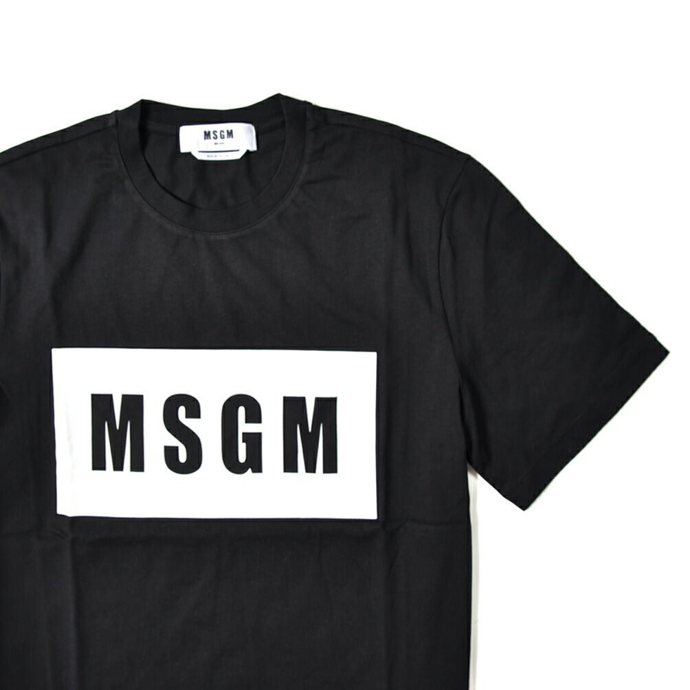 新品　MSGM ボックスロゴTシャツ　XS ブラック　黒　半袖　人気　ギフト