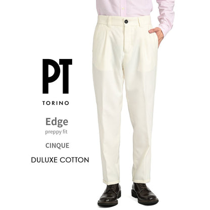 PT TORINO EDGE "CINQUE" コットン100% ワンタックスラックス (DELUXE COTTON)｜GUARDAROBA MILANO OFFICIAL STORE