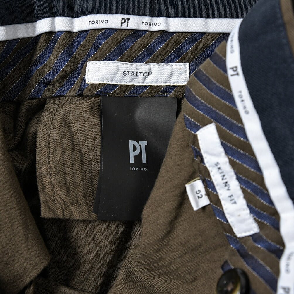 PT TORINO "SKINNY FIT" ストレッチコットン ノータックチノスラックス｜GUARDAROBA MILANO OFFICIAL STORE