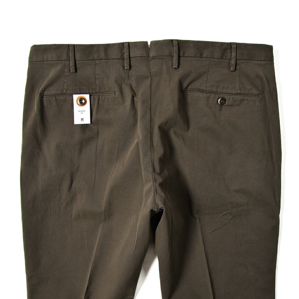 PT TORINO "SKINNY FIT" ストレッチコットン ノータックチノスラックス｜GUARDAROBA MILANO OFFICIAL STORE