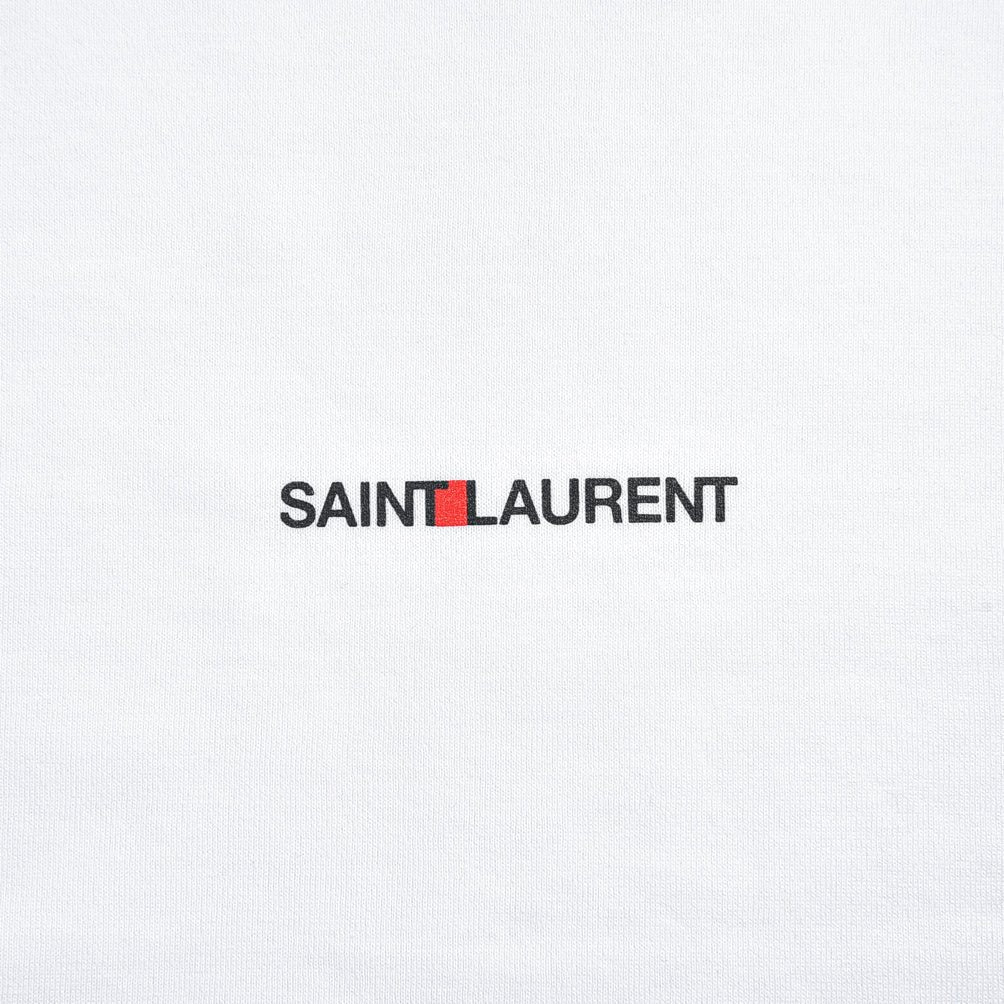 SAINT LAURENT コットン100% クルーネック半袖ロゴTシャツ / メンズ