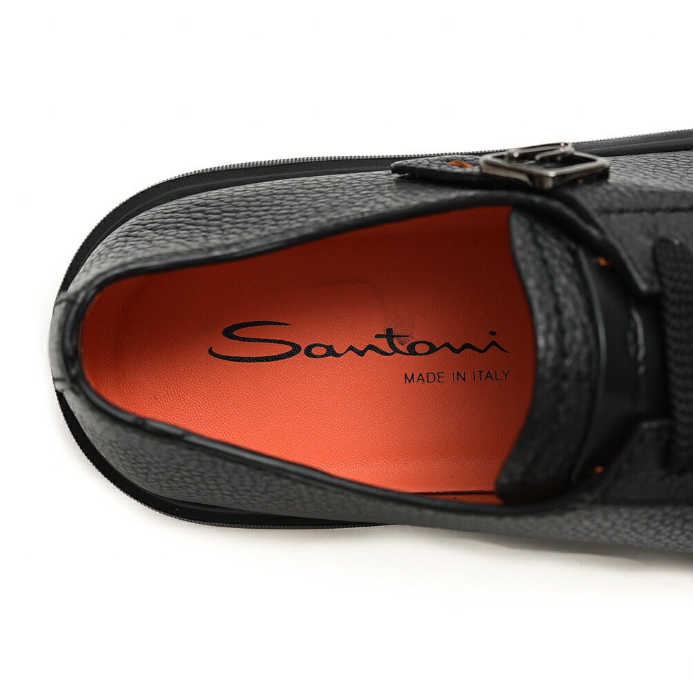 SANTONI タンブルレザーローカットスニーカー 