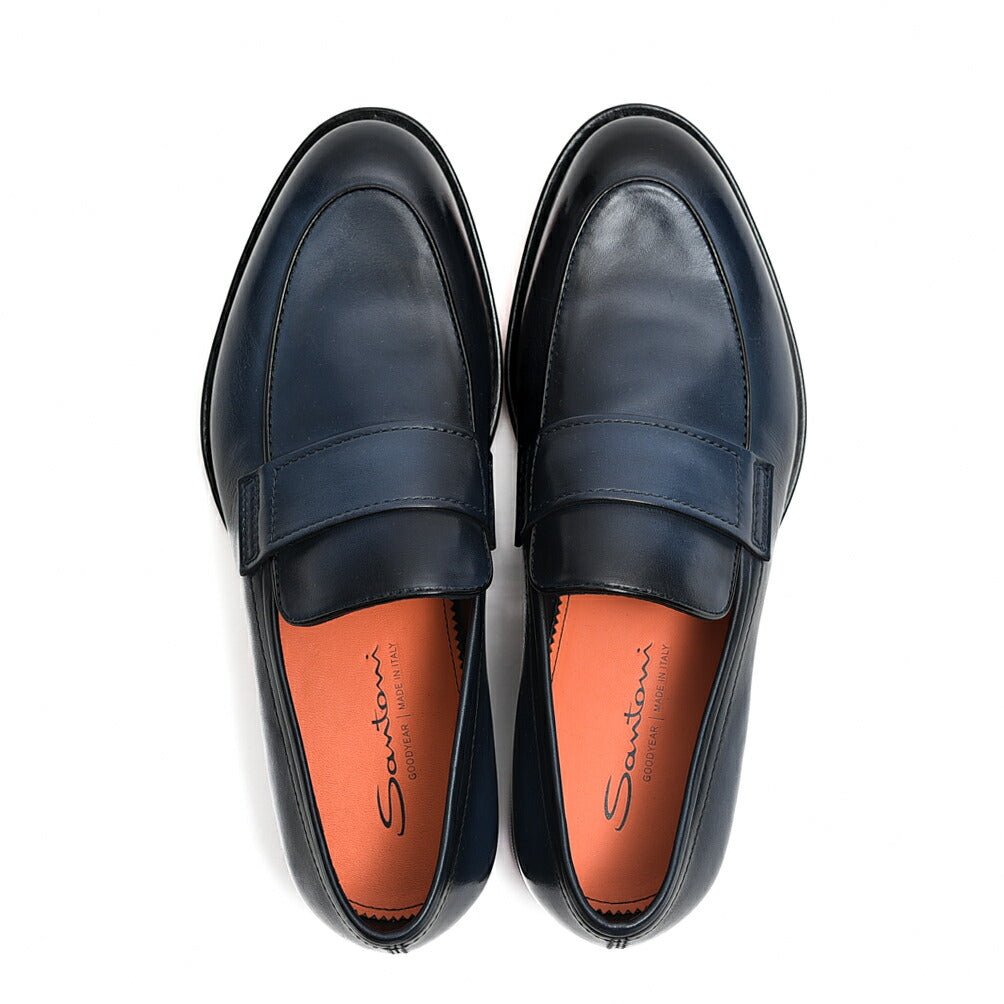 SANTONI アンティークドレザー ペニーローファー 