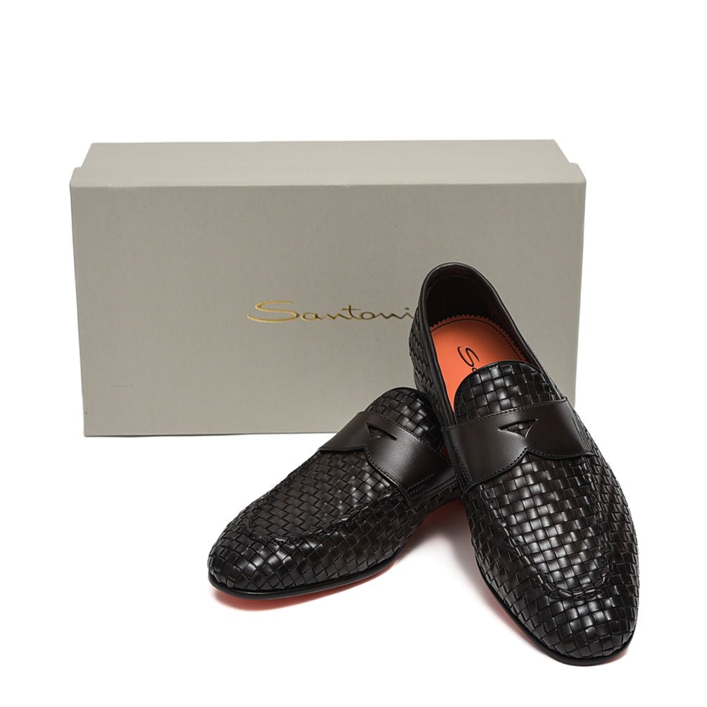 SANTONI アンティークドレザーペニーローファー(イントレチャート) "MCNC13903"｜GUARDAROBA MILANO OFFICIAL STORE