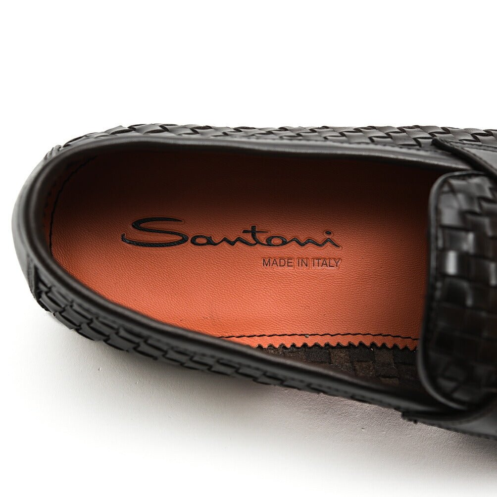 SANTONI "MCNC13903" アンティークドレザーペニーローファー(イントレチャート)｜GUARDAROBA MILANO OFFICIAL STORE